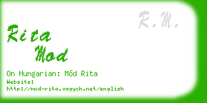 rita mod business card
