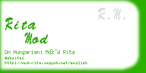 rita mod business card